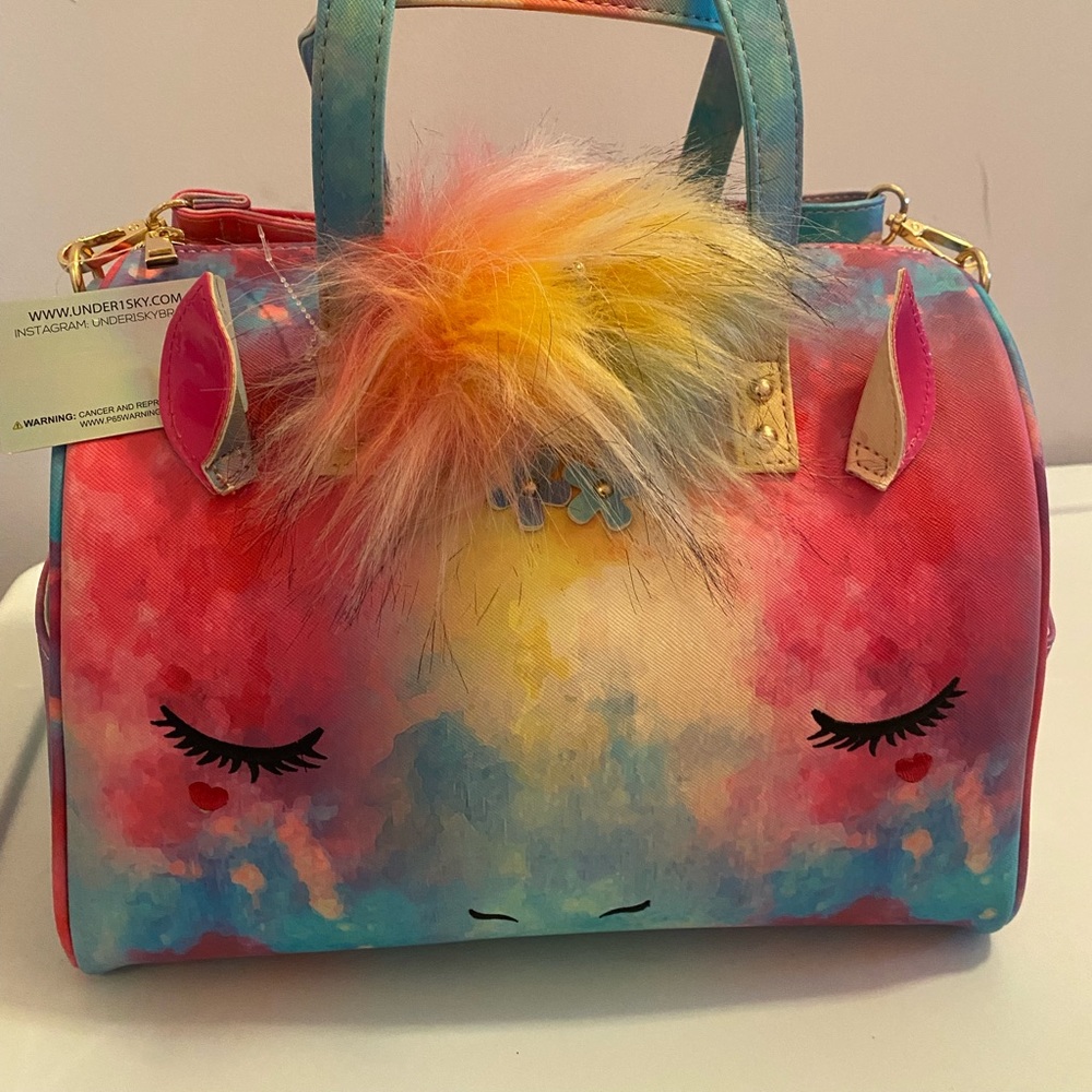 Large duffle style Unicorn handbag.